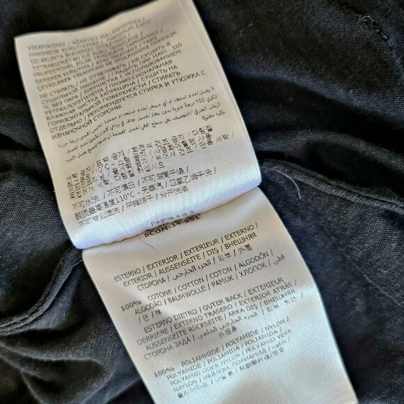 MONCLER BLACK SHORT SLEEVES NYLON BACK TOP (M) - Picture 8 of 9